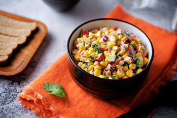 Mexican street corn salad in a bowl