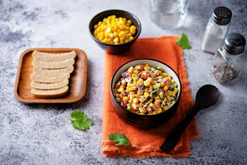 Mexican street corn salad in a bowl