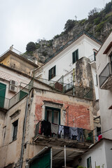 Fototapeta na wymiar Traditional Italian houses in the town of Atrani at the Amalfi Coast