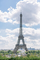 Fototapeta na wymiar Daytime shot of the Eiffel Tower in Paris, France