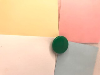 Colourful blank paper sheets on a white background. Design, template or mockup. Sticky paper with copy space for your message.