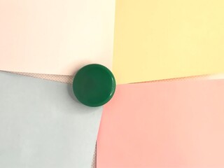 Colourful blank paper sheets on a white background. Design, template or mockup. Sticky paper with copy space for your message.