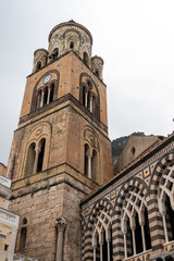 Fototapeta na wymiar Portal of the mediaeval Saint Andrew cathedral in Amalfi