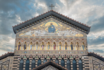Portal of the mediaeval Saint Andrew cathedral in Amalfi, Italy