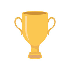 Vector gold winners cup on white background. Flat illustration