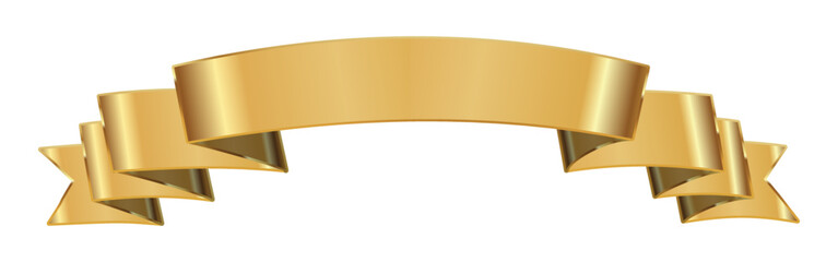 Gold ribbon banner, shiny blank decor element