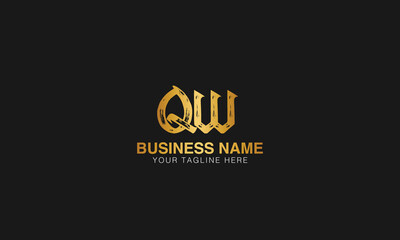 Fototapeta na wymiar QW initial logo | initial based abstract modern minimal creative logo, vector template image. luxury logotype logo, real estate homie logo. typography logo. initials logo.