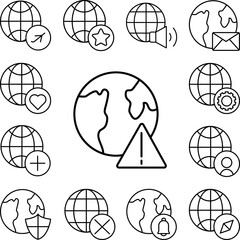 Fototapeta premium Warning icon in a collection with other items