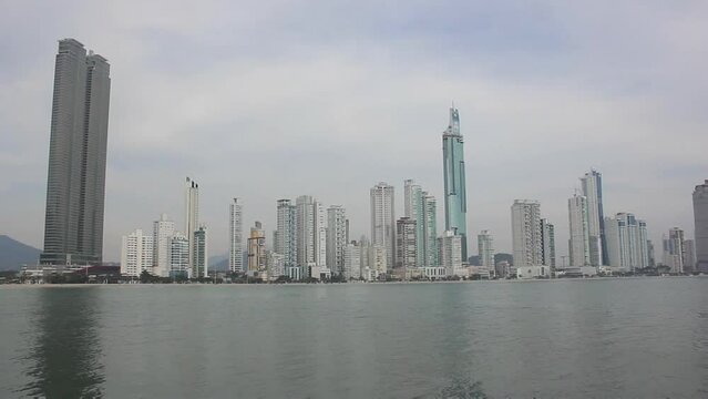 low constrast video from buildings in balneario camboriu city, brazil