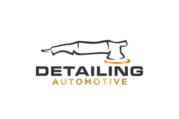 Car detailing custom logo design  element polish grinder coating service automotive car care