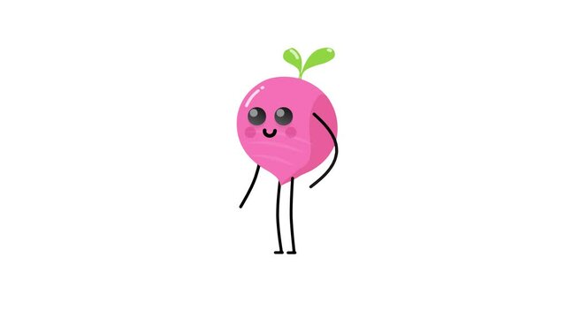 Radish Cartoon Character Hand point