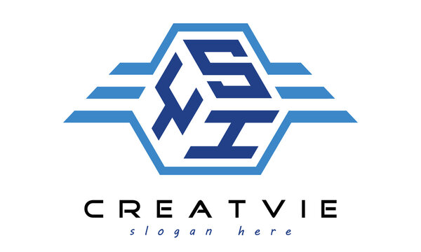 YSH three letter geometrical wings logo design vector template. wordmark logo | emblem logo | monogram logo | initial letter logo | typography logo | business logo | minimalist logo |