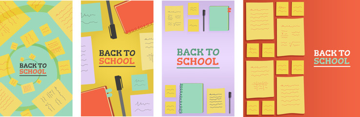Back to school themed mobile ads template.