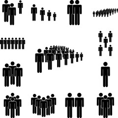 people, society, rank icon in a collection with other items