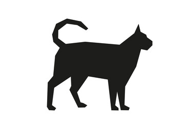 silueta gato geometrico