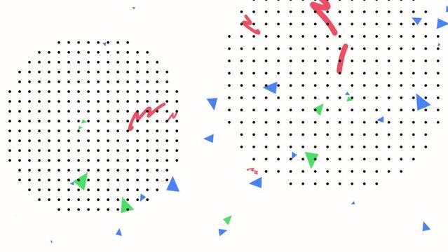 Modern pattern with geometric shapes in memphis style, motion abstract business and corporate style background