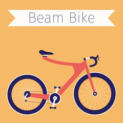 Flat illustration of beam bike. Bicycle design