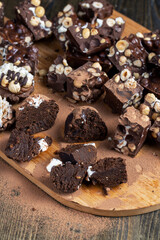 chocolate cake with the use of cocoa and butter with sugar