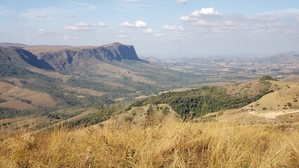 Panoramic view of Serra da Canastra park in Minas Gerais, MG, Brazil