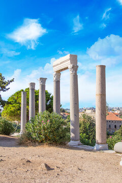 Beautiful view of the ancient voice of Byblos (also known as Jubayl or Jebeil), Lebanon