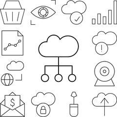 Networking, SEO icon in a collection with other items