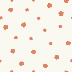 Cute and Simple Polka Dot Flowers Seamless Repeat Design