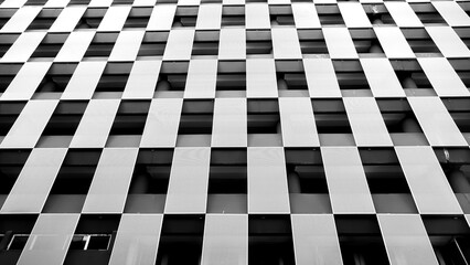 Obraz premium Black and White, Metallic, Modern Architectural Concept- Exterior