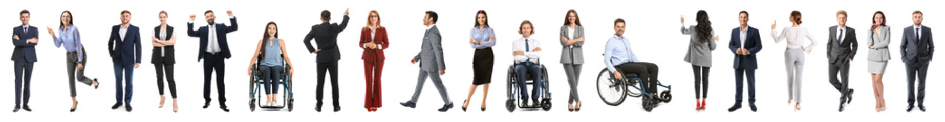 Fototapeta premium Set of many business people isolated on white