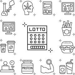 Bingo, game, addictions icon in a collection with other items