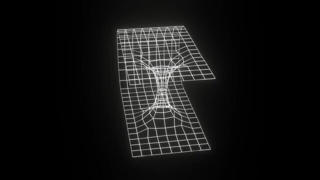 space-time curvature 3d representation of sci-fi relativity, time travel also called worm hole. Can be used to represent retro graphics of the 80s, retrowave or gravity physics
