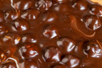 homemade chocolate with lots of hazelnuts