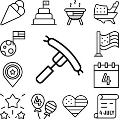Fototapeta premium Food fork sausage icon in a collection with other items