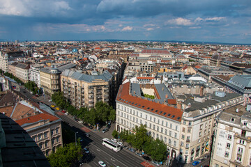 Naklejka na ściany i meble Top view of the city of Budapest, Hungary.
