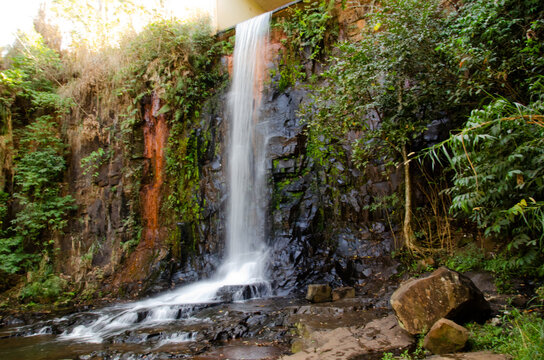 Great Waterfall. Parque do Salto, located in the city of Brotas, in the interior of S&atilde;o Paulo.