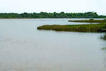View of dam lake in Kampung Sepayang, Kuala Rompin, Pahang, Malaysia