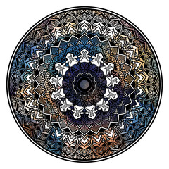 マンダラアート(インクアート柄、幾何学模様、メヘンディ)