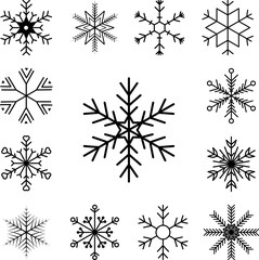 Snowflake icon in a collection with other items