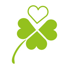 Green ecological symbol in modern style. Patrick icon. Ecology concept. Vector illustration. stock image. 