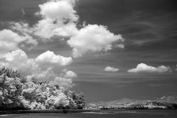 black and white clouds