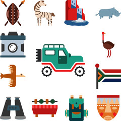 car, automobile icon in a collection with other items
