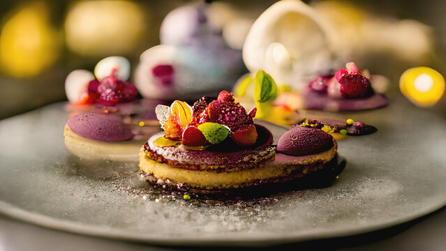 Delicious and delicate raspberry dessert with vanilla cream, strawberry and whipped cream. Selective focus.
