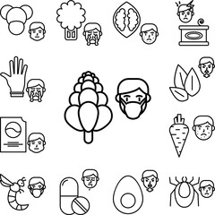 Lupine, allergic icon in a collection with other items