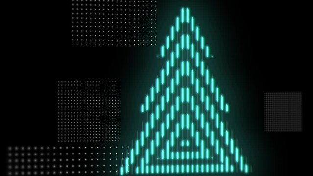 Neon green christmas trees pattern, motion abstract disco, club and party style background