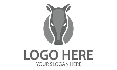 Grey Color Circle Pangolin Head Logo Design