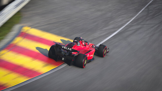 Charles Leclerc Ferrari F1 Car 3D Illustration, 28 Jul, 2022, Sao Paulo, Brazil.