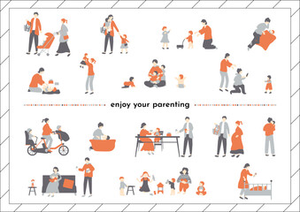 Obraz premium 育児 子育て セット