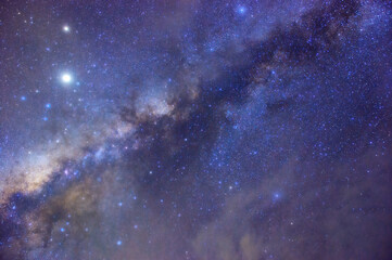 Milky way galaxy with stars and space dust in the universe, long speed exposure, Night landscape...