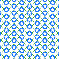 Repeating stars pattern on trendy blue color background. 