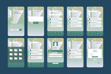 Modern Green Holographic Storage Management App UI Kit Template