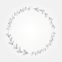 radial frame floral botanical vector design